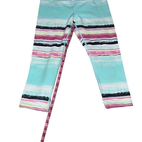 Ivivva by Lululemon Girls Cropped Leggings Watercolor Stripes Athletic Sz 12 - Picture 6 of 7